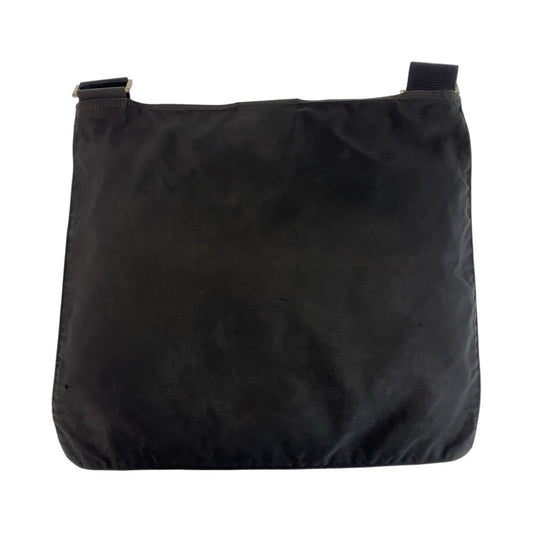PRADA Shoulder Bag Nylon Black SilverMetal Shoulder Bag Messenger bag Test Triangle With logo Women Used Authentic