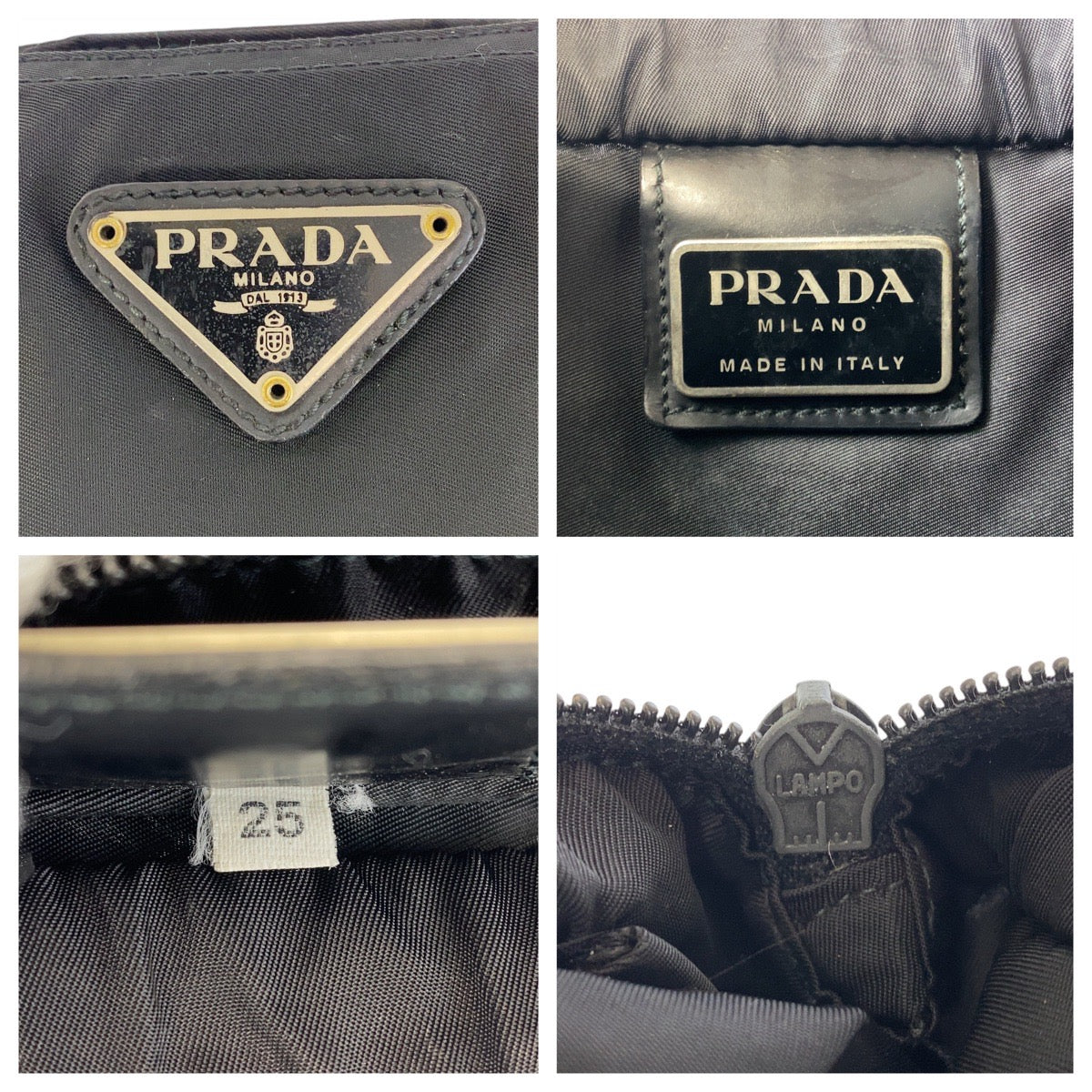 PRADA Shoulder Bag Nylon Black SilverMetal Shoulder Bag Messenger bag Test Triangle With logo Women Used Authentic