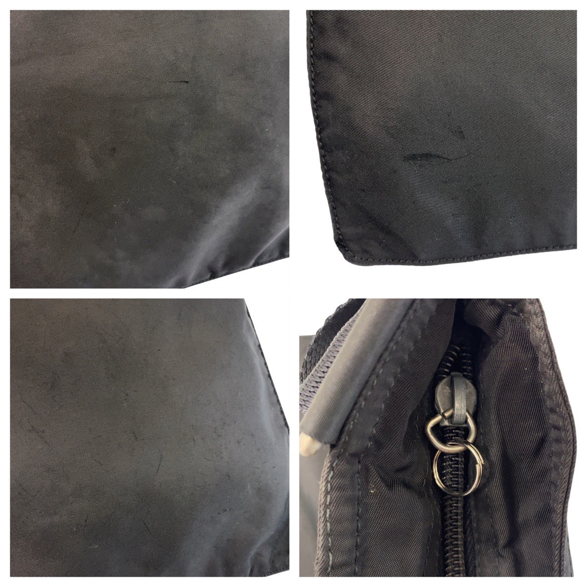 PRADA Shoulder Bag Nylon Black SilverMetal Shoulder Bag Messenger bag Test Triangle With logo Women Used Authentic