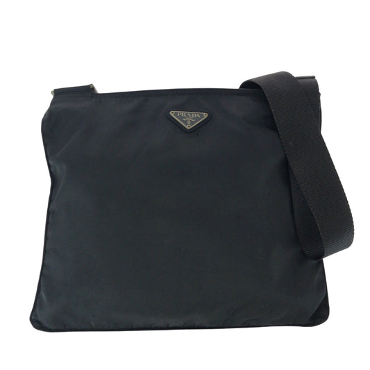PRADA Shoulder Bag VA0053 Nylon Black SilverMetal Shoulder Bag pochette Test Triangle With logo Women(Unisex) Used Authentic