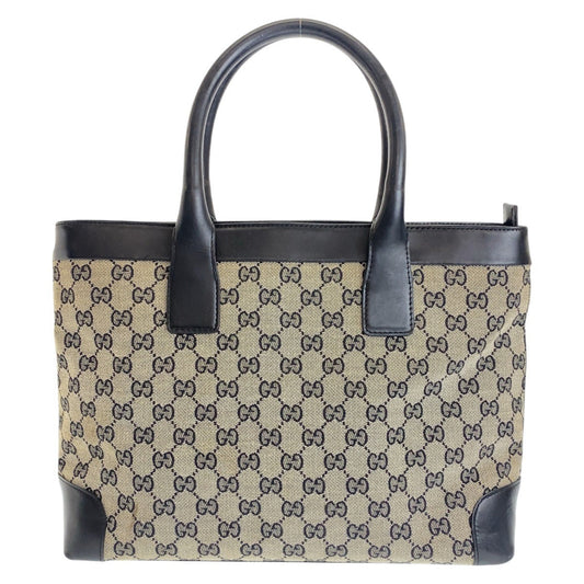 GUCCI Tote Bag 002 1119 GG canvas, leather gray black black Tote Bag Shoulder Bag Women Used Authentic