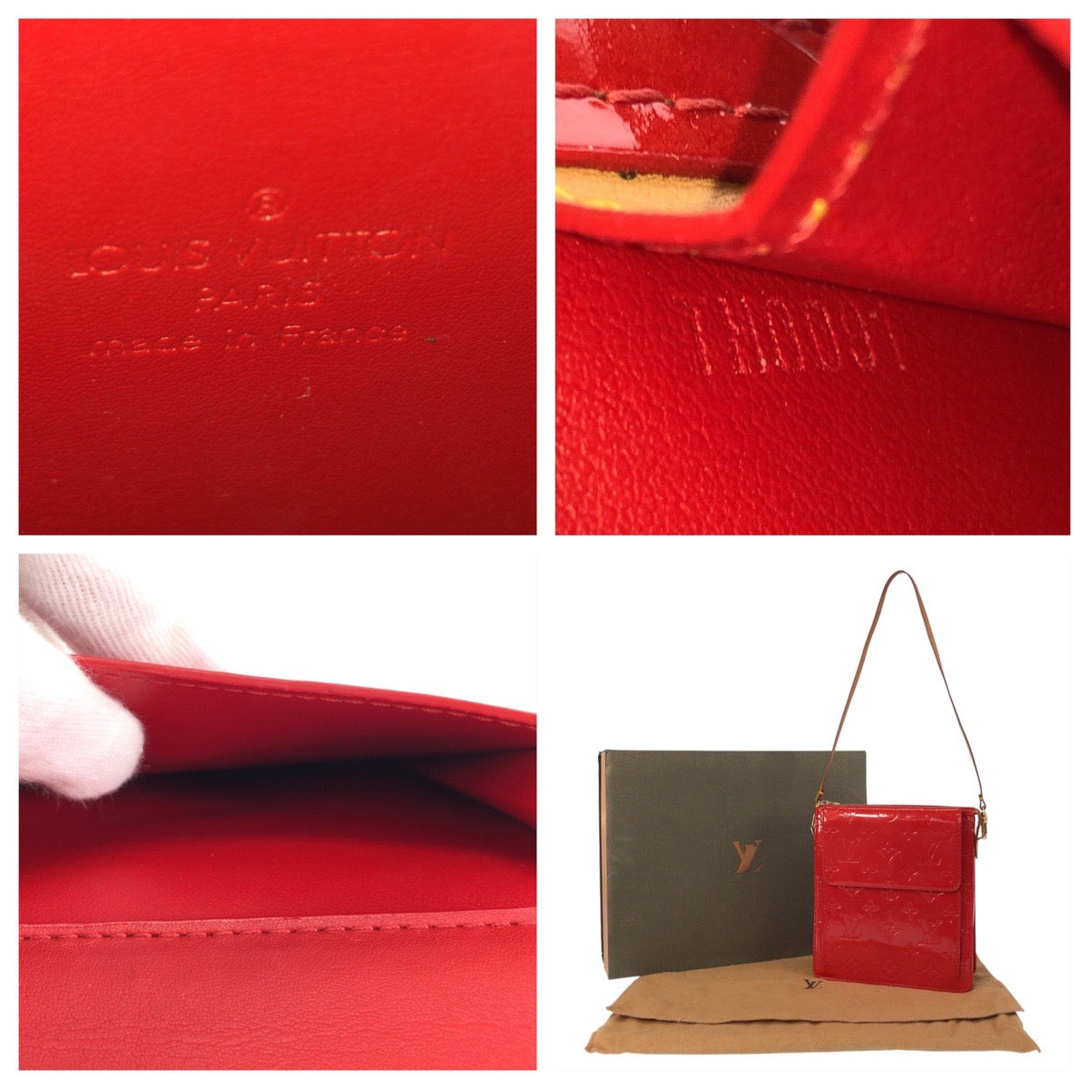 LOUIS VUITTON Shoulder Bag M91137 enamel Red Monogram Vernis Motto Women Used Authentic