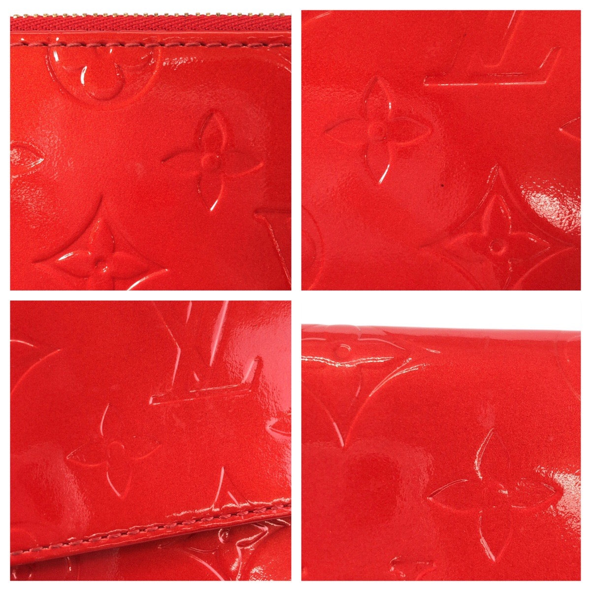 LOUIS VUITTON Shoulder Bag M91137 enamel Red Monogram Vernis Motto Women Used Authentic