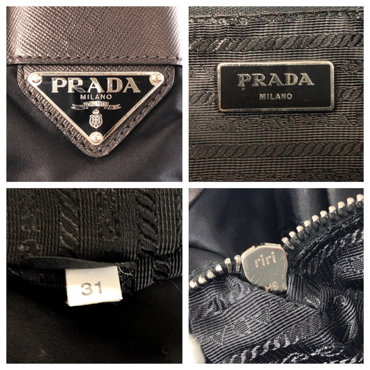 PRADA Shoulder Bag Nylon Black SilverMetal Shoulder Bag Messenger bag Test Triangle With logo Women Used Authentic