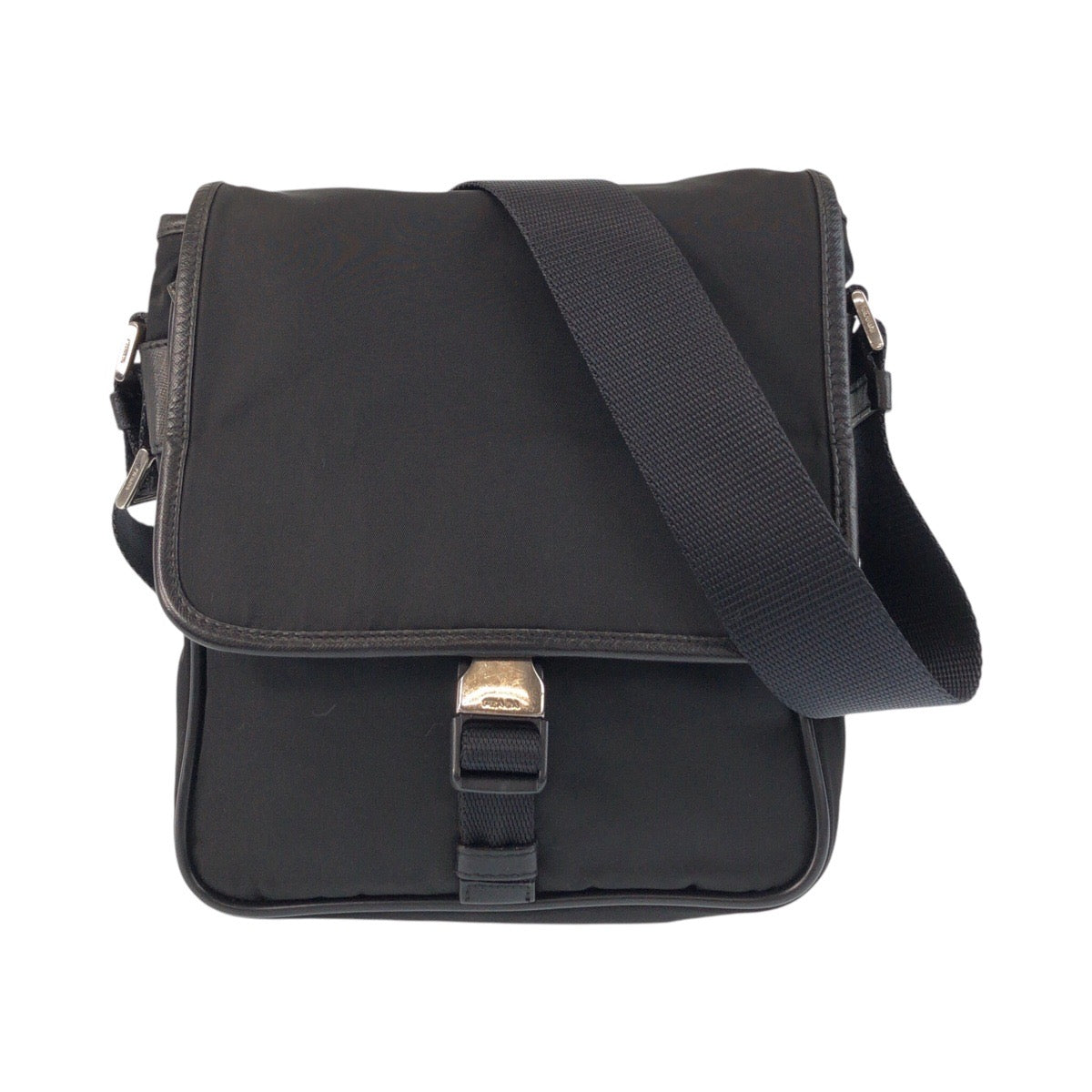 PRADA Shoulder Bag Nylon black Shoulder Bag pochette Test Triangle With logo Women Used Authentic