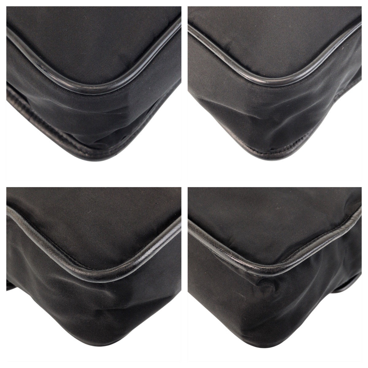 PRADA Shoulder Bag Nylon black Shoulder Bag pochette Test Triangle With logo Women Used Authentic