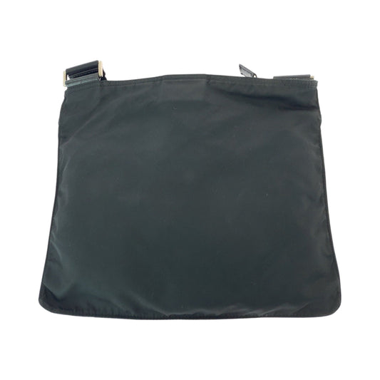 PRADA Shoulder Bag Nylon Black SilverMetal Shoulder Bag pochette Test Triangle With logo mens Used Authentic