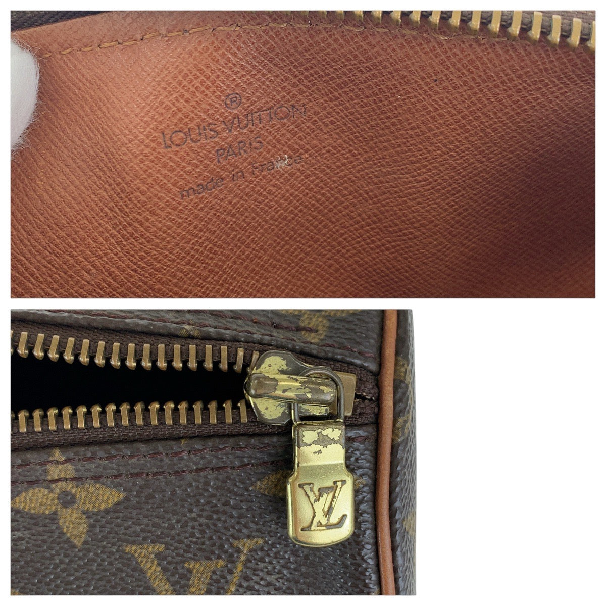 LOUIS VUITTON Handbag M51365 PVC, Leather Brown Gold Metal Handbags Mini Boston Duffel bag Papillon30 Women Used Authentic