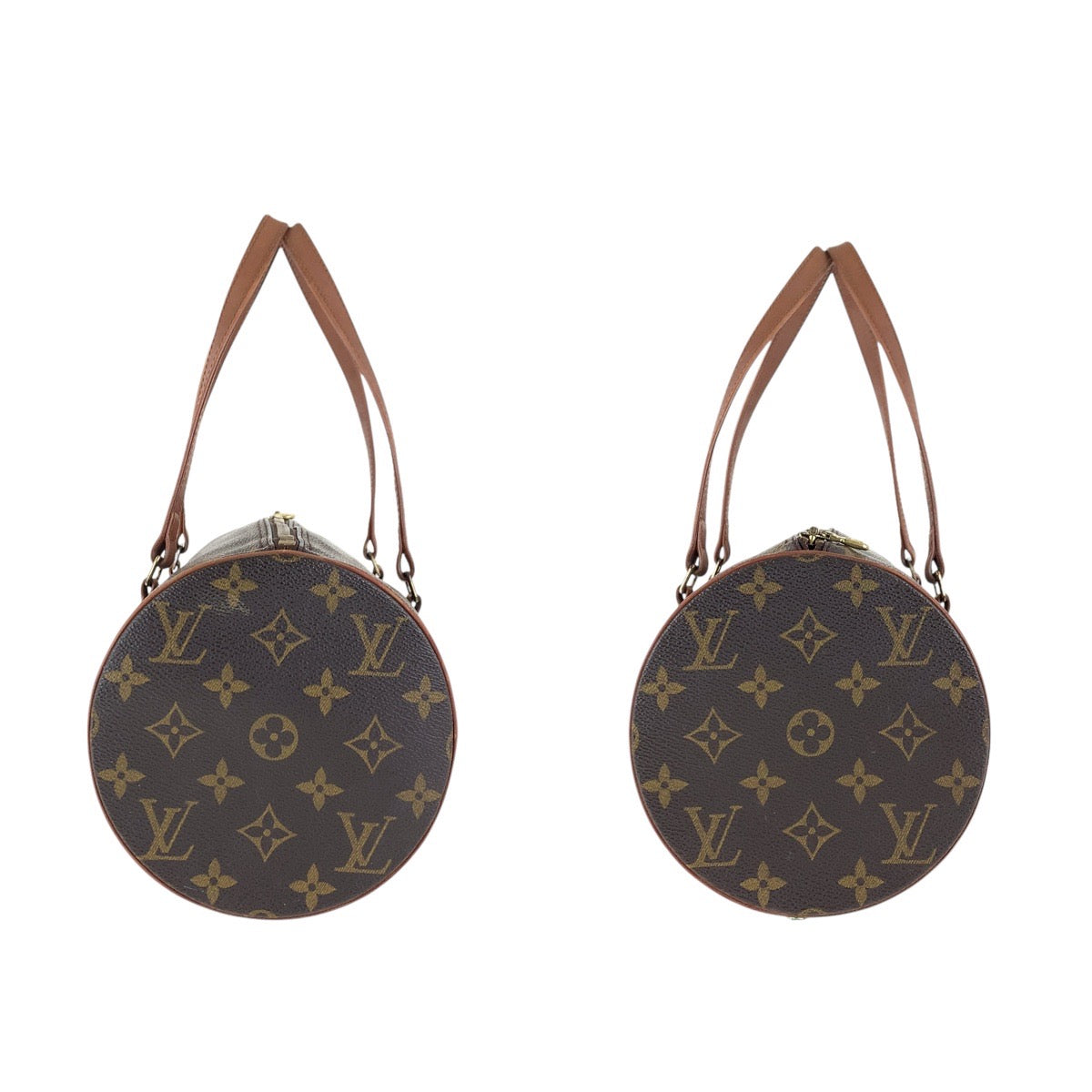 LOUIS VUITTON Handbag M51365 PVC, Leather Brown Gold Metal Handbags Mini Boston Duffel bag Papillon30 Women Used Authentic