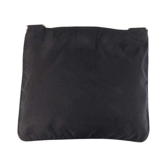 PRADA Shoulder Bag Nylon Black SilverMetal Shoulder Bag Messenger bag Test Triangle With logo Women Used Authentic