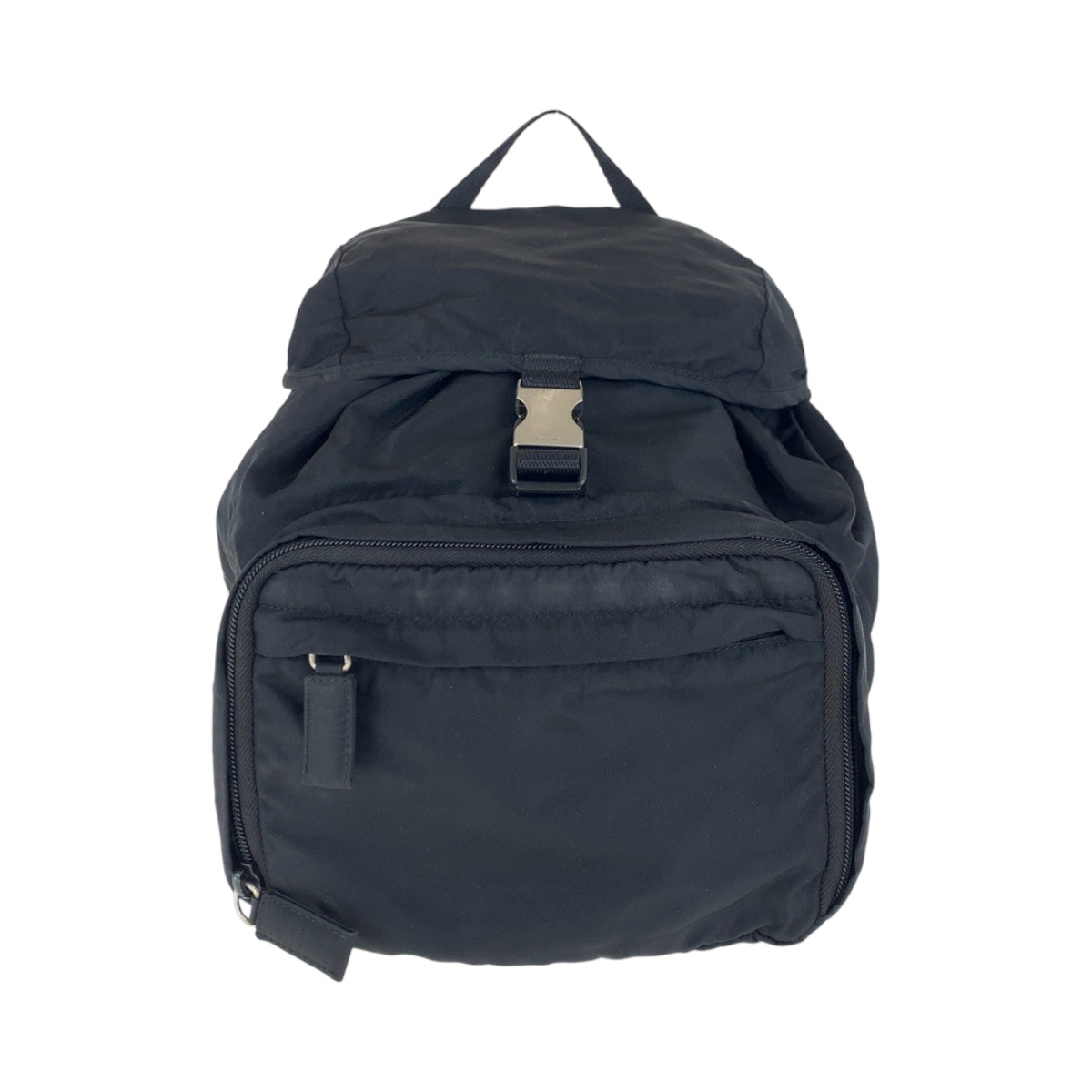 PRADA Backpack Nylon Black SilverMetal Backpacks & Daypacks Backpacks Test Triangle With logo Women Used Authentic
