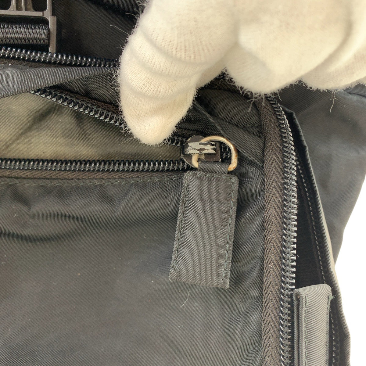 PRADA Backpack Nylon Black SilverMetal Backpacks & Daypacks Backpacks Test Triangle With logo Women Used Authentic