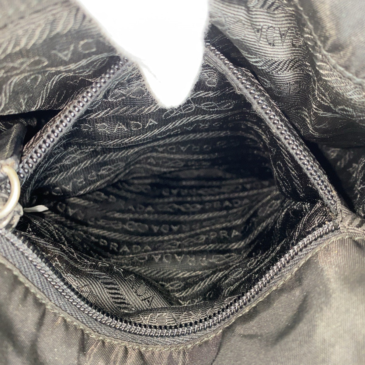 PRADA Shoulder Bag Nylon Black SilverMetal Shoulder Bag pochette Test Triangle With logo Women(Unisex) Used Authentic