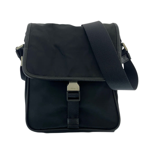 PRADA Shoulder Bag Nylon Black SilverMetal Shoulder Bag pochette Test Triangle With logo Women(Unisex) Used Authentic