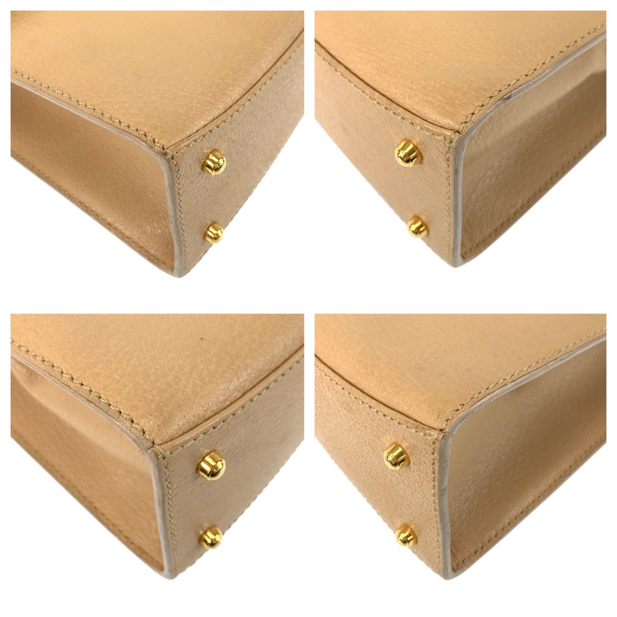 GUCCI Handbag 000 110 Leather, Bamboo Beige Gold Metal Handbag Bamboo Women Used Authentic