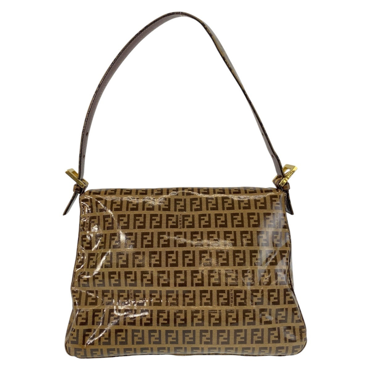 FENDI Shoulder Bag Patent leather, leather Brown Zucchino Mamma Bucket Women Used Authentic
