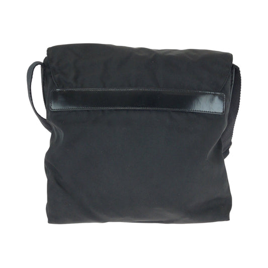 PRADA Shoulder Bag B5469F Nylon black Shoulder Bag pochette Test Triangle With logo Women Used Authentic