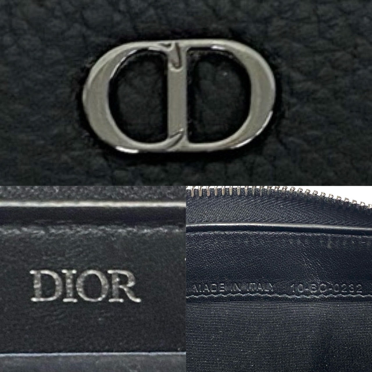 Dior Long Wallet Purse leather black