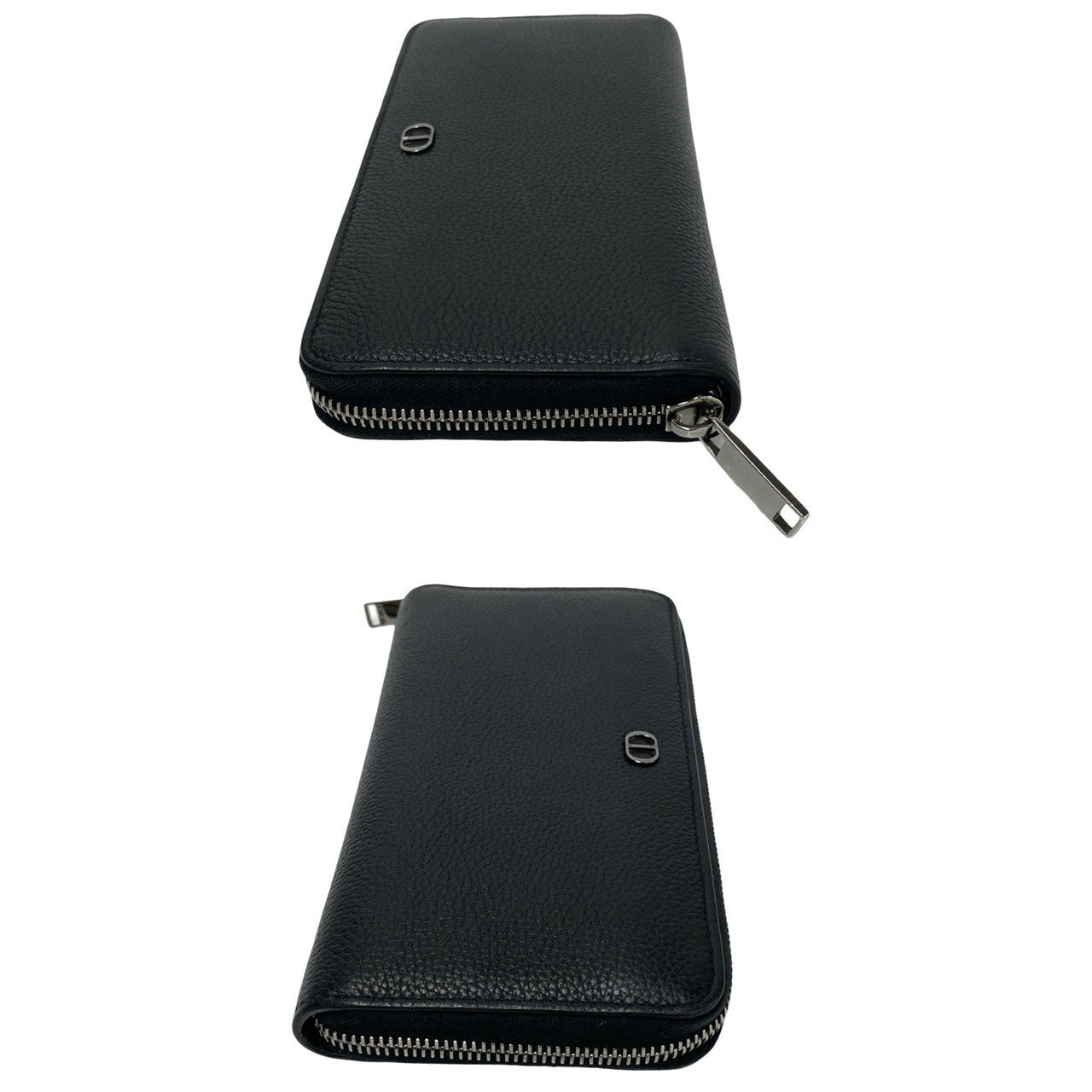 Dior Long Wallet Purse leather black