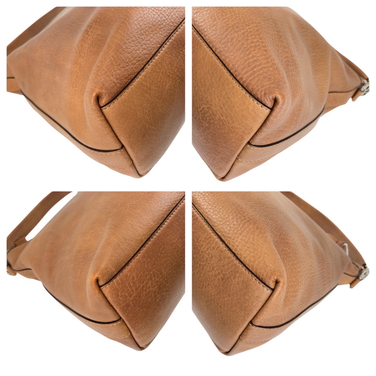 GUCCI Shoulder Bag 326514 leather Brown Silver Metal Shoulder Bag Pochette 2way Interlocking Women Used Authentic