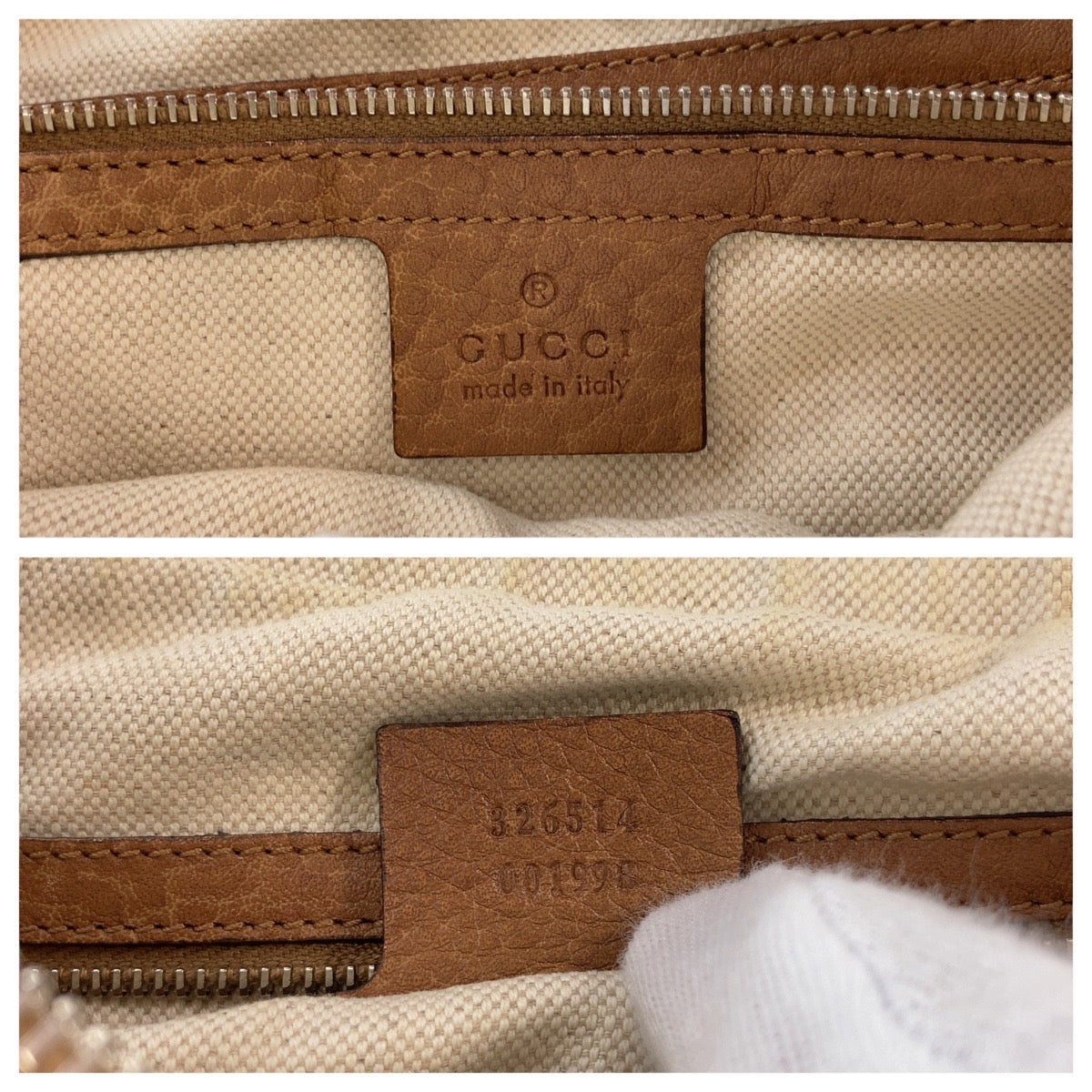 GUCCI Shoulder Bag 326514 leather Brown Silver Metal Shoulder Bag Pochette 2way Interlocking Women Used Authentic