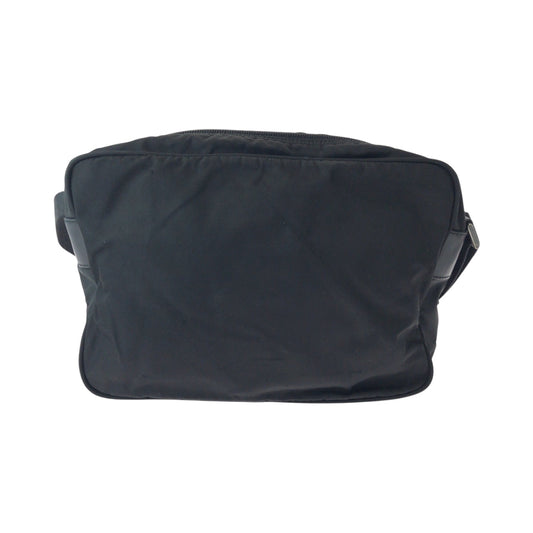 PRADA Shoulder Bag Nylon Black SilverMetal Test Triangle With logo