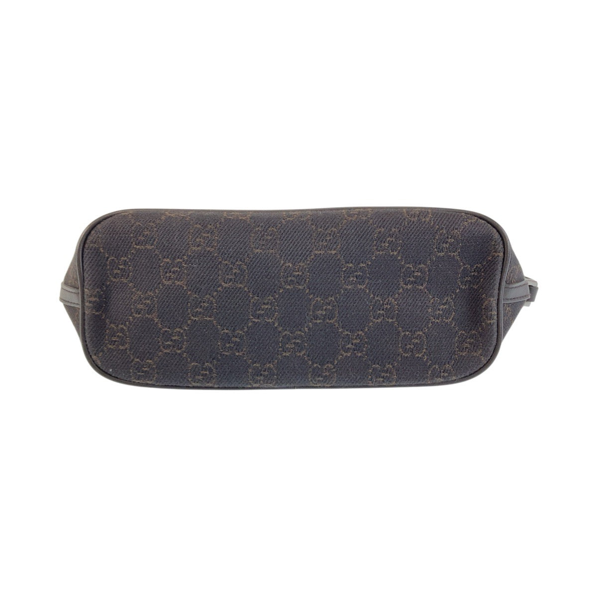 GUCCI Handbag 07198 GG canvas, leather Dark Brown SilverMetal Handbag accessory pouch Women Used Authentic