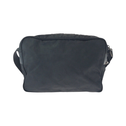PRADA Shoulder Bag BT0166 Nylon Black SilverMetal Shoulder Bag pochette Test Triangle With logo Women Used Authentic