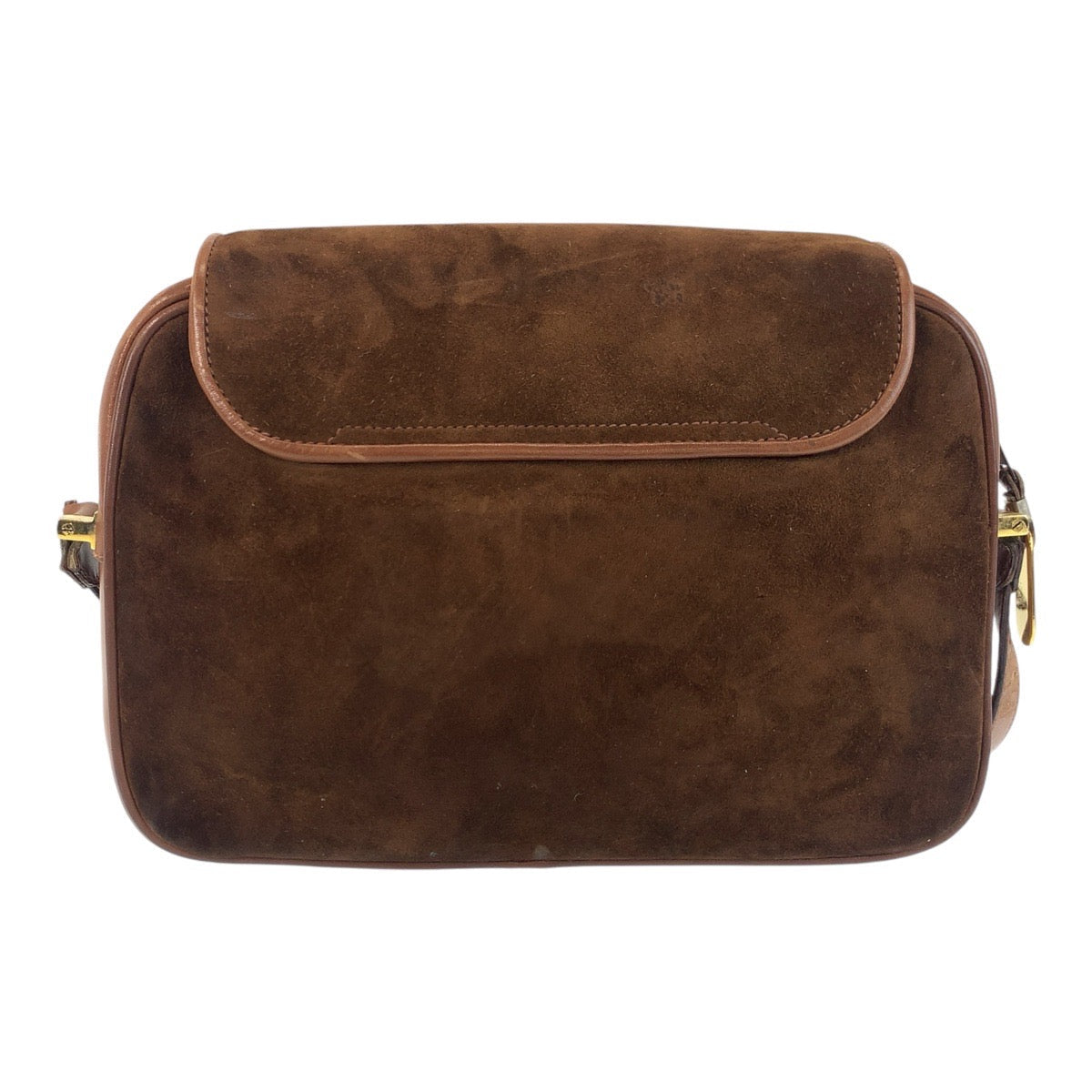 GUCCI Shoulder Bag Suede, Leather Brown Gold Metal Shoulder Bag pochette Old Gucci Women Used Authentic