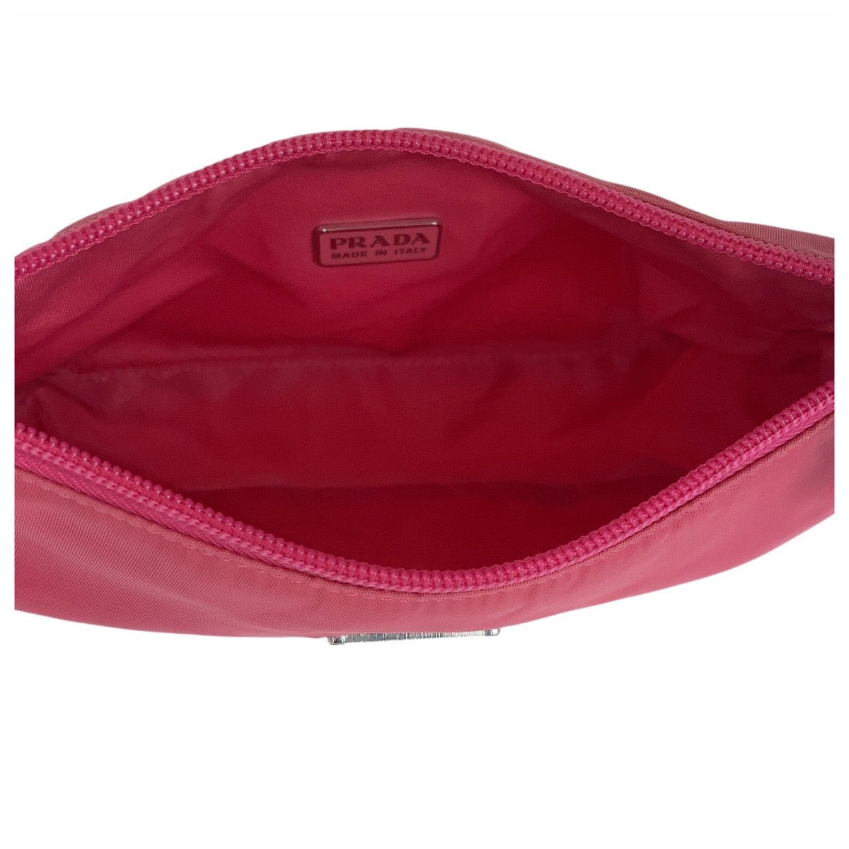 PRADA Handbag Nylon pink Handbag accessory pouch Test Triangle With logo Women Used Authentic