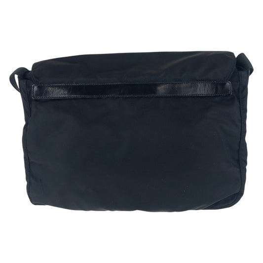 PRADA Shoulder Bag Nylon, Leather black Shoulder Bag pochette Test Triangle With logo Women Used Authentic