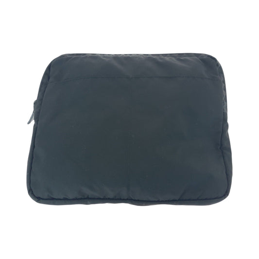 PRADA Clutch bag Nylon Black SilverMetal Clutch bag PC case Test Triangle With logo Women Used Authentic