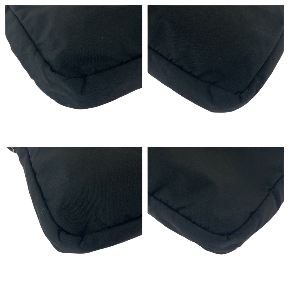 PRADA Clutch bag Nylon Black SilverMetal Clutch bag PC case Test Triangle With logo Women Used Authentic