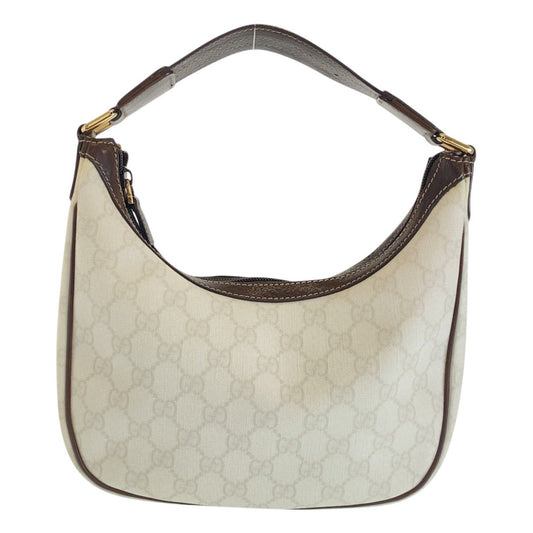 GUCCI Shoulder Bag 263257 GG Supreme Canvas White Brown Gold Metal Shoulder Bag handbag Women Used Authentic