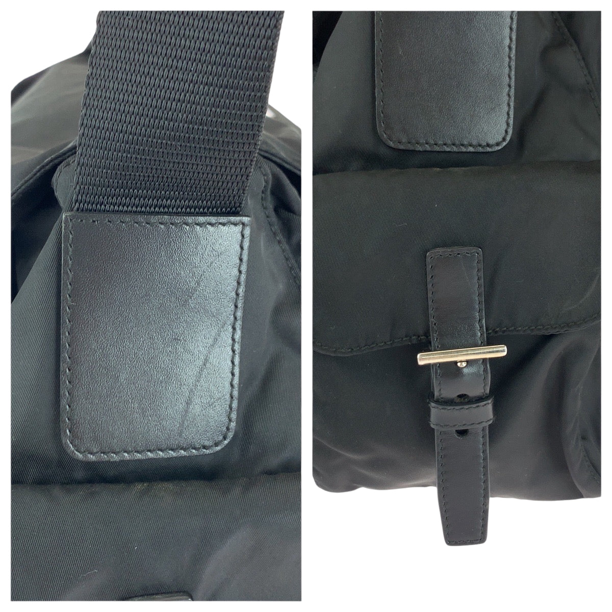 PRADA Shoulder Bag BT0643 Nylon Black SilverMetal Shoulder Bag Messenger bag Test Triangle With logo mens Used Authentic