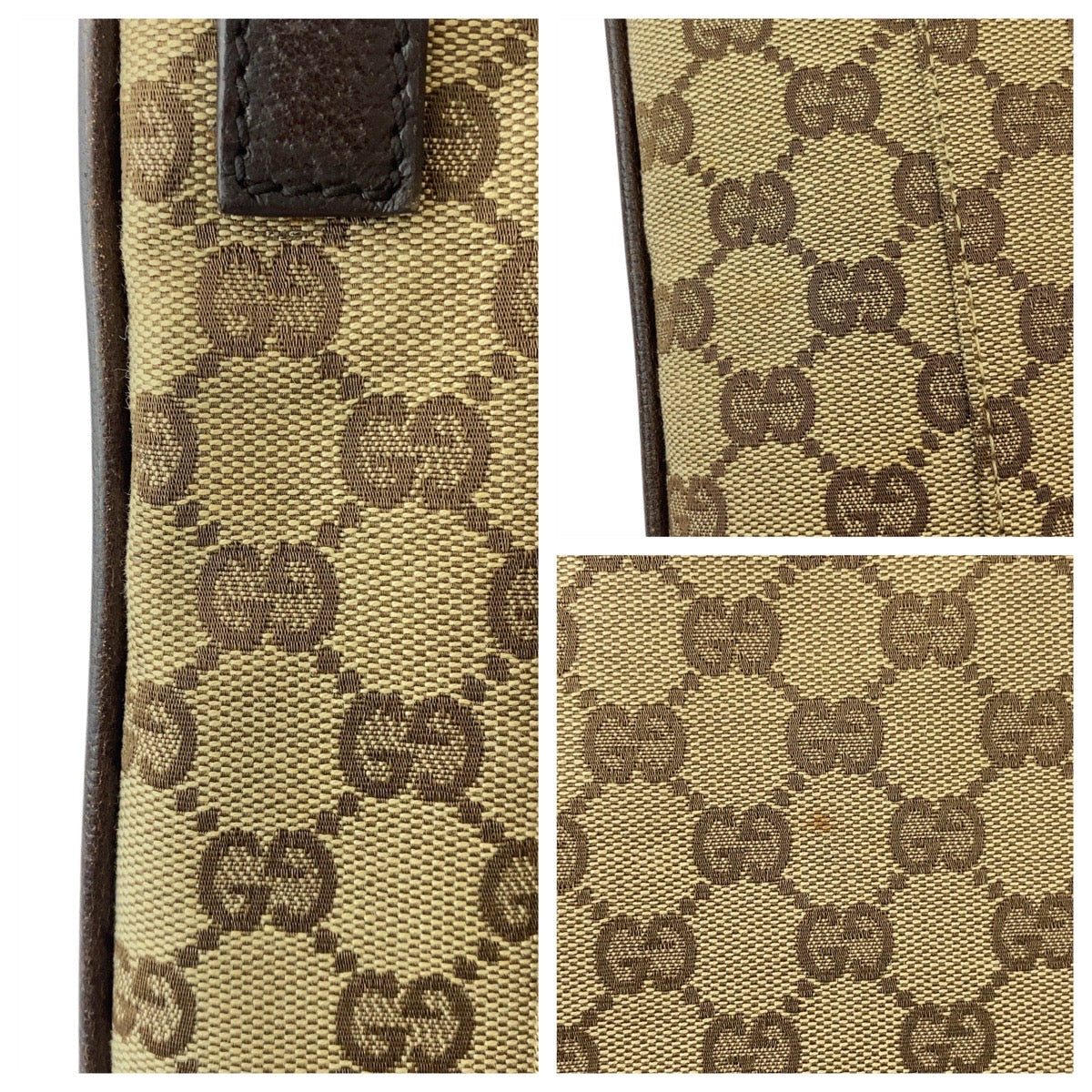 GUCCI Shoulder Bag 122791 GG canvas, leather Beige brown Shoulder Bag Messenger bag Women Used Authentic