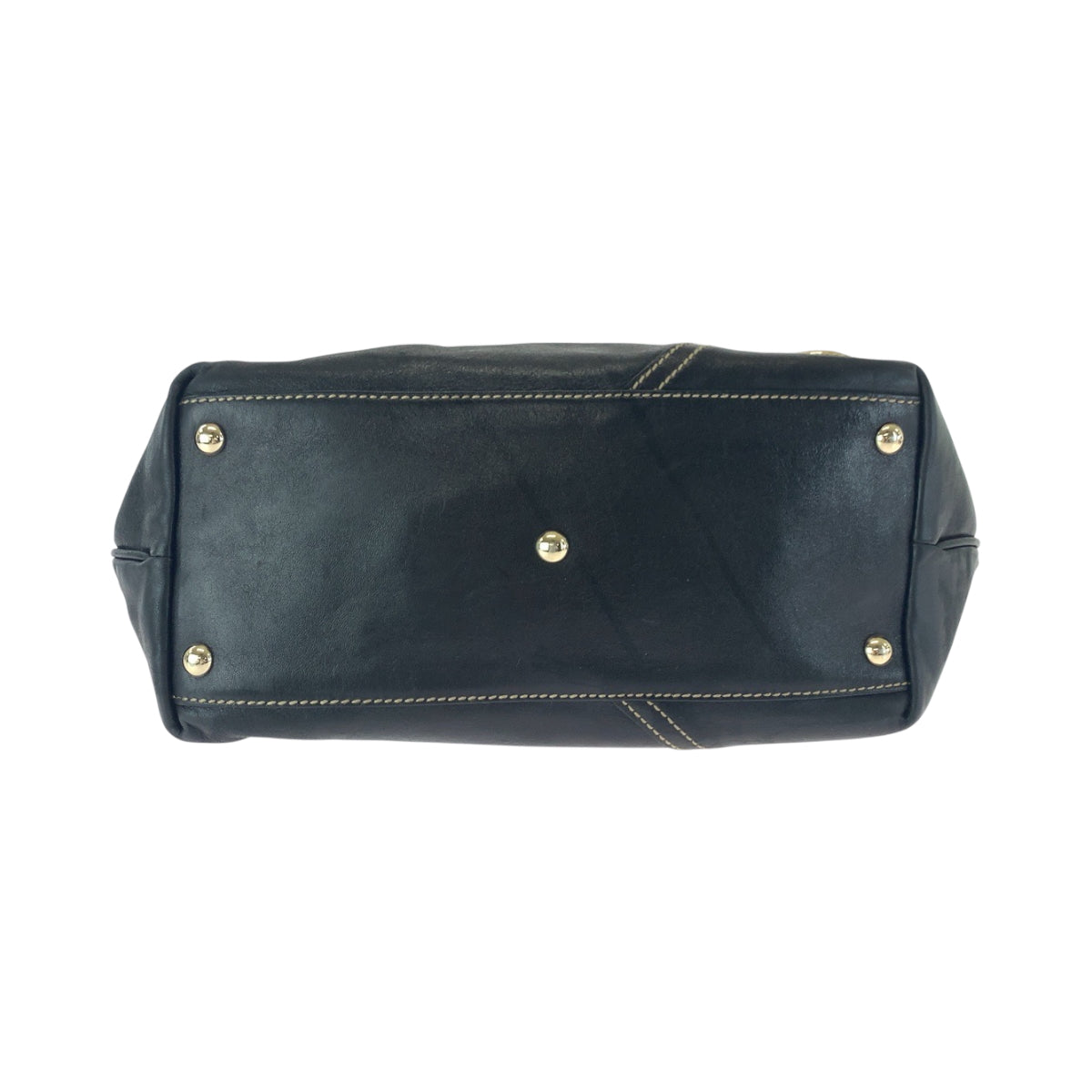 GUCCI Tote Bag 169946 leather Black GoldMetal Tote Bag Shoulder Bag Newbrit Women Used Authentic