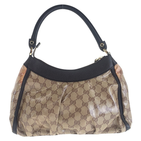 GUCCI Shoulder Bag 265692 PVC, Leather beige Abby GG Crystal Women Used Authentic