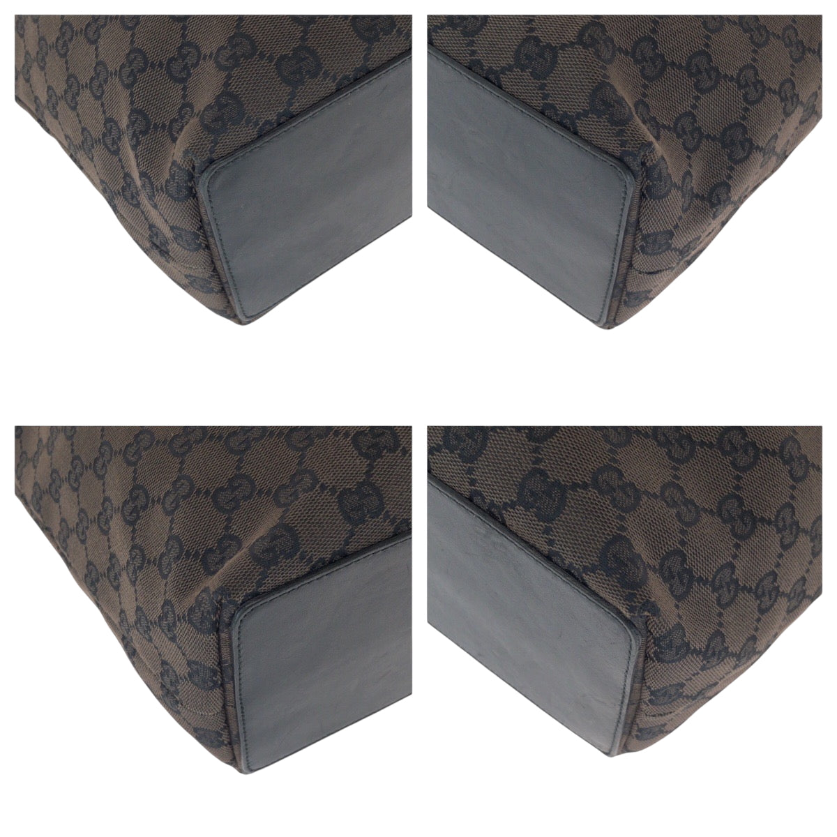 GUCCI Tote Bag 002 1098 GG canvas Brown Black Gold Metal Tote Bag Shoulder Bag Women Used Authentic