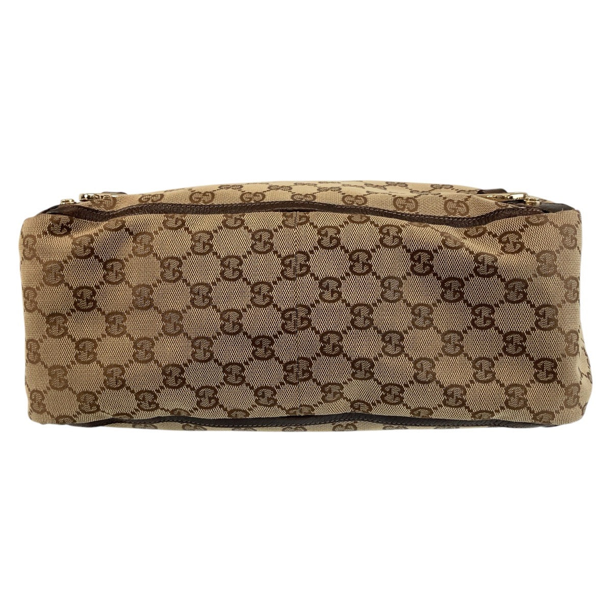 GUCCI Tote Bag 130733 GG canvas, leather Brown Gold Metal Tote Bag Shoulder Bag Abbey Women Used Authentic