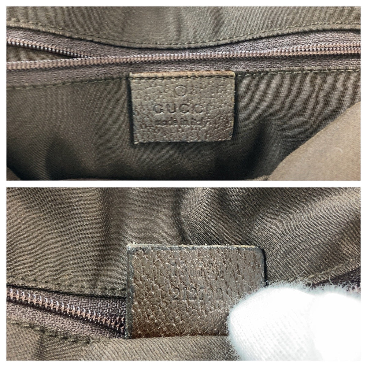 GUCCI Tote Bag 130733 GG canvas, leather Brown Gold Metal Tote Bag Shoulder Bag Abbey Women Used Authentic