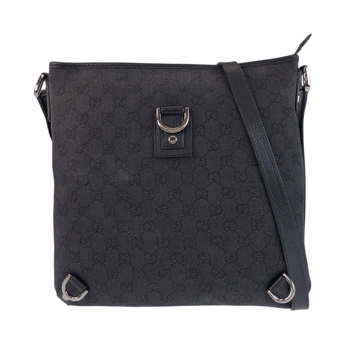 GUCCI Shoulder Bag 268642 GG canvas, leather Black SilverMetal Shoulder Bag Messenger bag Abbey Women Used Authentic