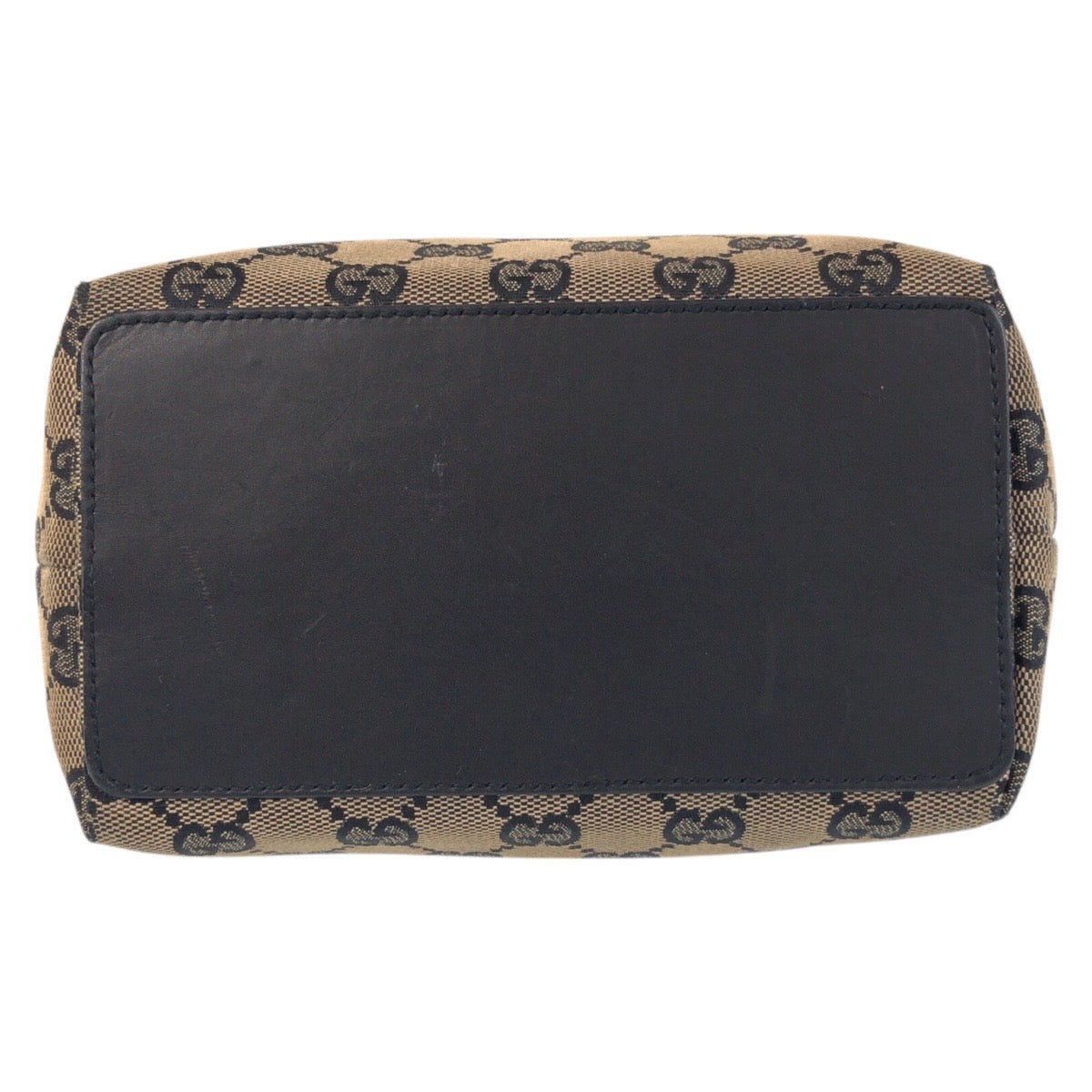 GUCCI Tote Bag 002 1099 GG canvas, leather Beige Black Gold Metal Tote Bag Shoulder Bag Women Used Authentic