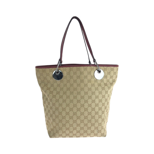 GUCCI Tote Bag 120836 GG canvas beige Tote Bag handbag Women Used Authentic