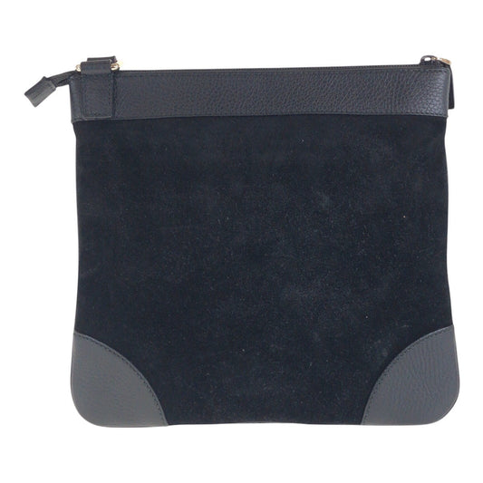 GUCCI Shoulder Bag 272 396 Suede, Leather Black Silver Metal Crossbody Shoulder Bag Women Used Authentic