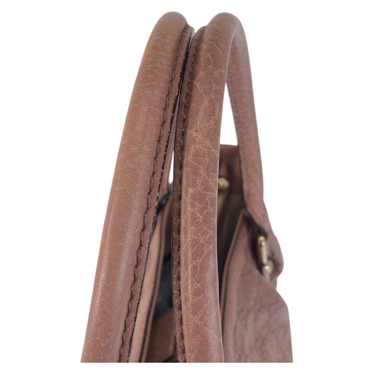 GUCCI Tote Bag 296835 leather Pink Beige Gold Metal Guccisima Sukey