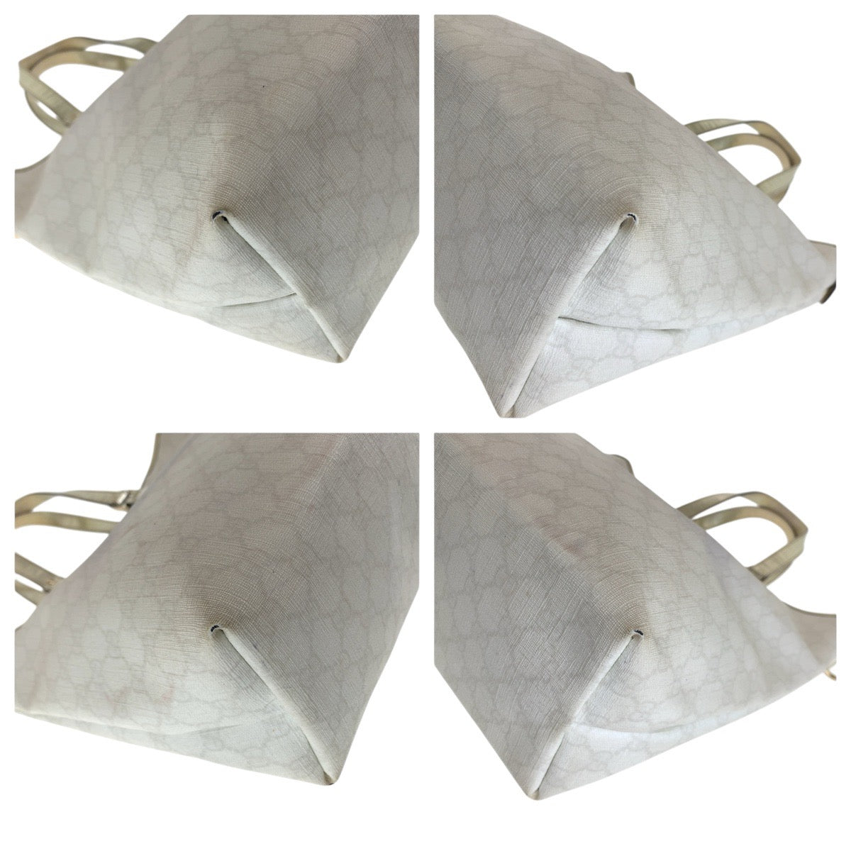 GUCCI Tote Bag 189896 GG Supreme canvas, enamel White gold Tote Bag Shoulder Bag Women Used Authentic