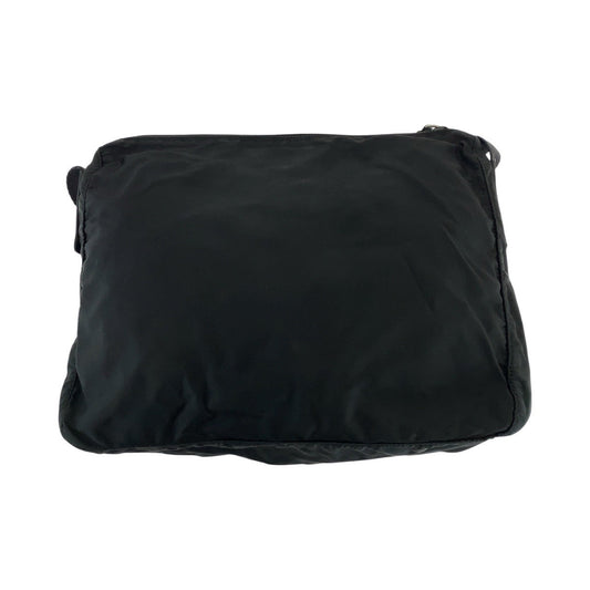 PRADA Shoulder Bag Nylon Black SilverMetal Test Triangle With logo