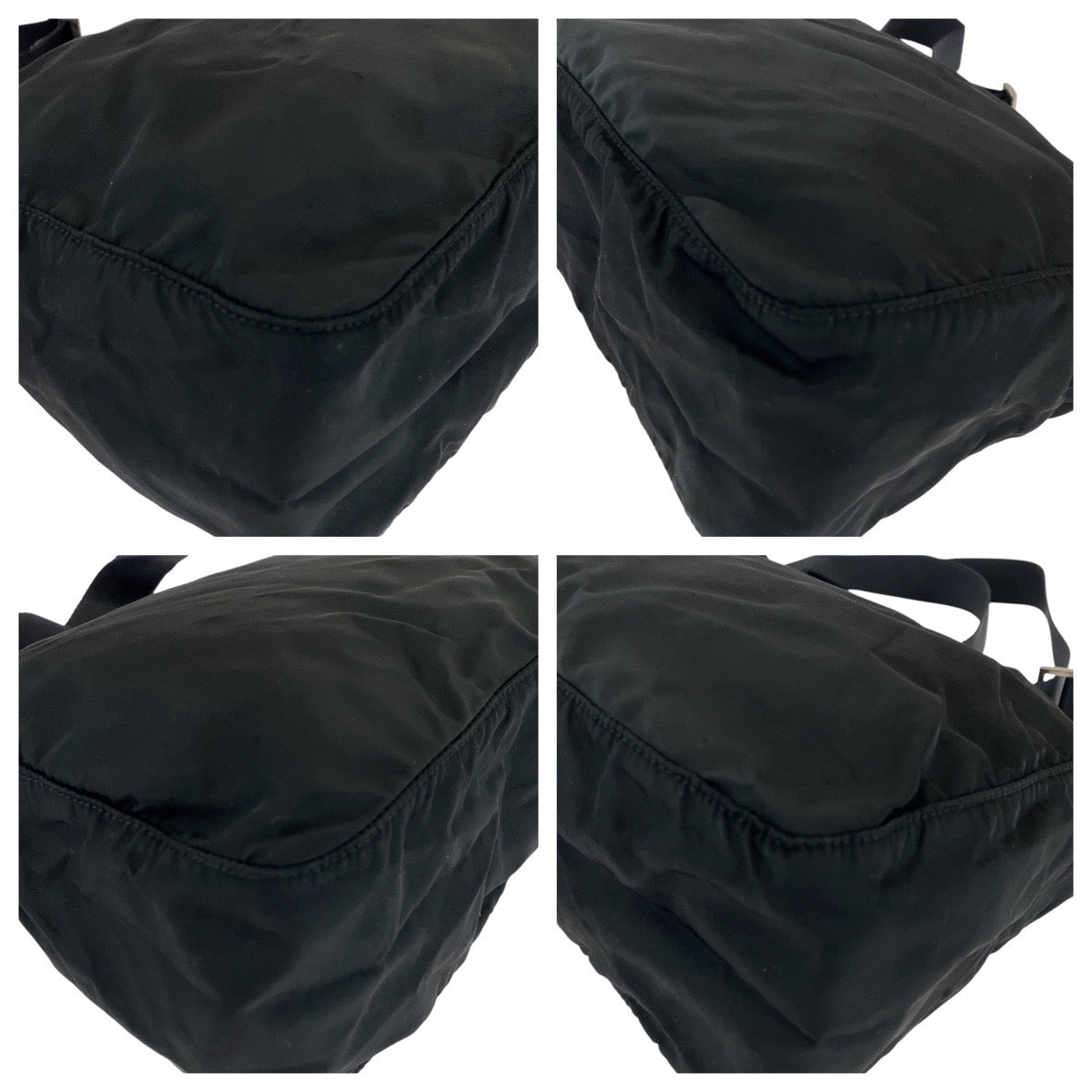 PRADA Shoulder Bag Nylon Black SilverMetal Test Triangle With logo