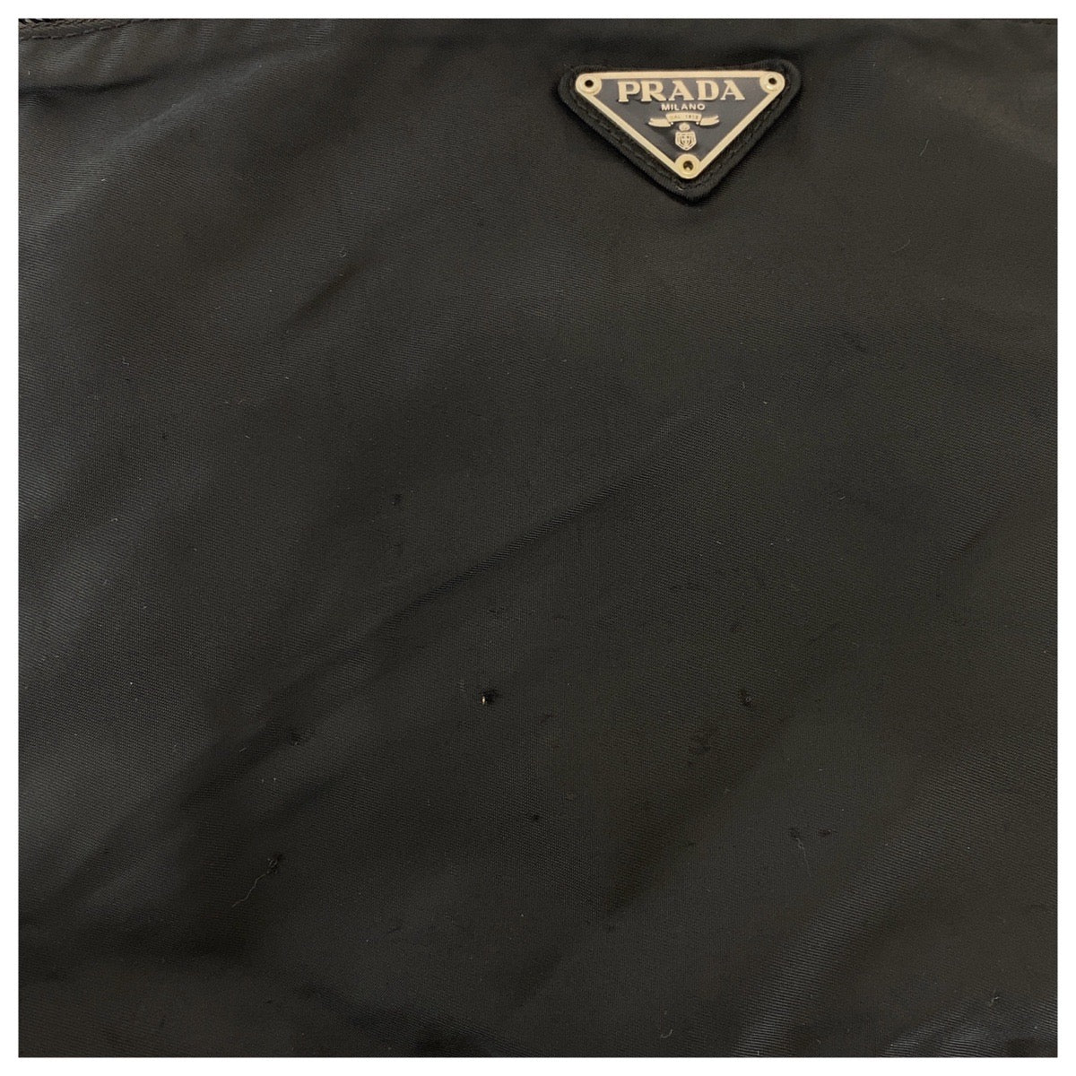 PRADA Shoulder Bag Nylon Black SilverMetal Test Triangle With logo